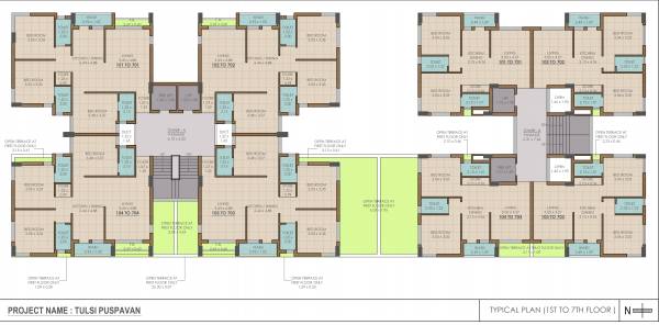 Tower A Cluster Plan from 1st to 7th Floor tulsi-pushpavan Tower A Cluster Plan from 1st to 7th Floor