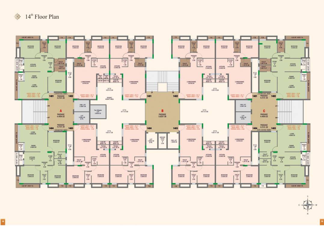  the iconic world Tower B Cluster Plan for 14th Floor