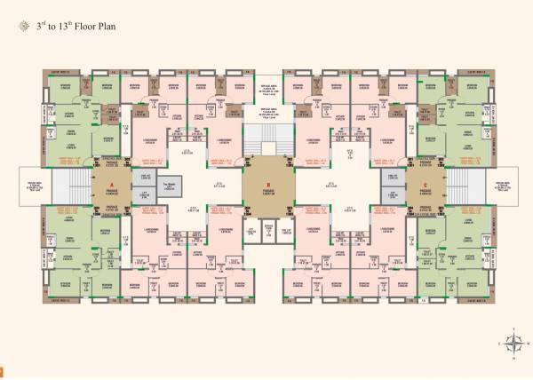  the-iconic-world Tower B Cluster Plan from 3rd to 13th Floor