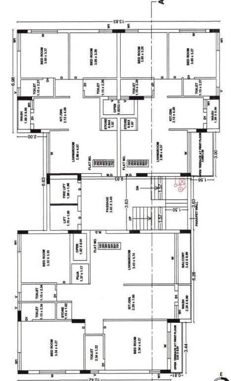  dhartidhan height Cluster Plan from 1st to 7th Floor