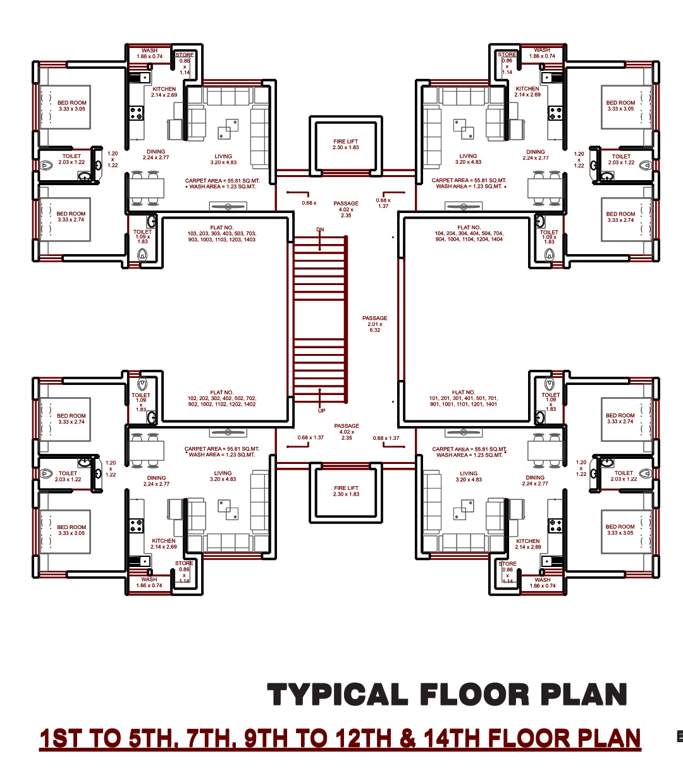  crystal heaven wing e f g h Tower E Cluster Plan from 1st to 14th Floor