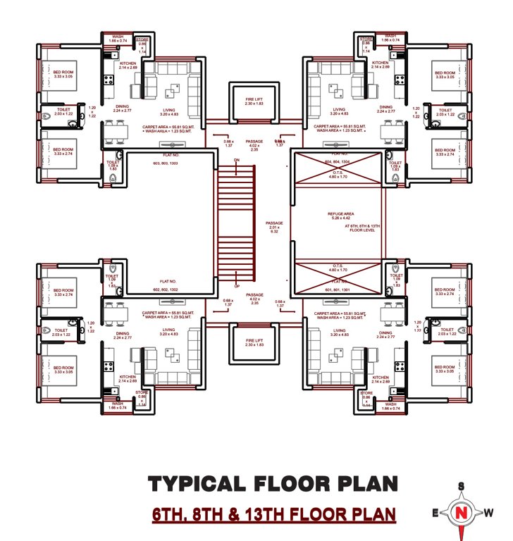  crystal heaven wing e f g h Tower E Cluster Plan from 6th to 13th Floor