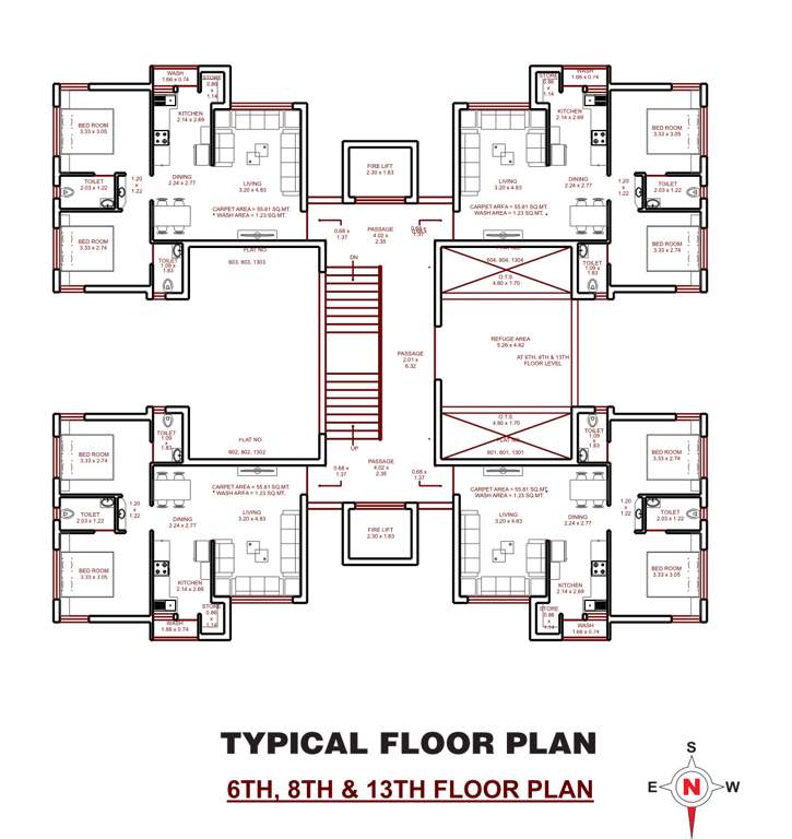  crystal heaven wing e f g h Tower F Cluster Plan from 6th to 13th Floor