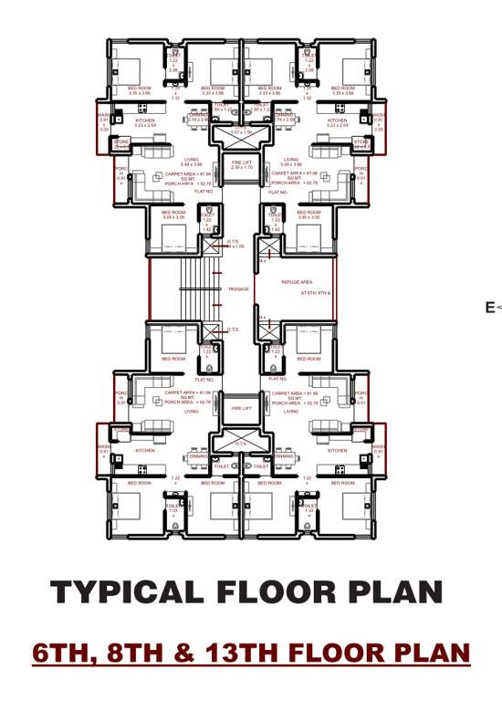  crystal heaven wing e f g h Tower G Cluster Plan from 6th to 13th Floor
