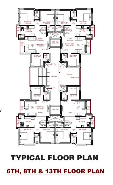 crystal heaven wing e f g h Tower H Cluster Plan from 6th to 13th Floor