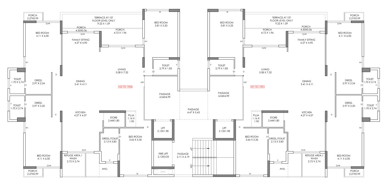  harmony hills Tower B Cluster Plan from 1st to 19th Floor