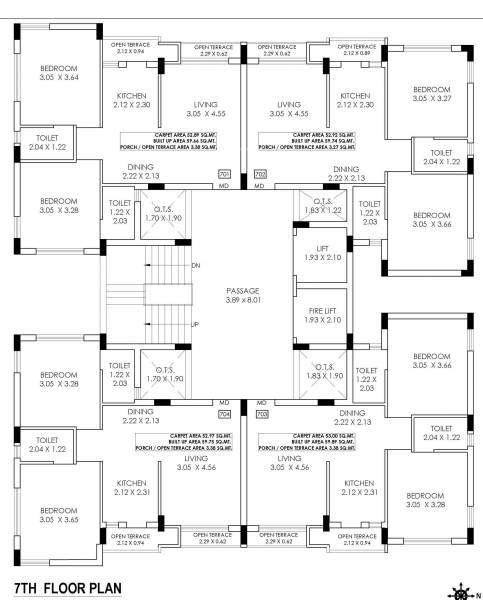  luxuria Tower A Cluster Plan for 7th Floor