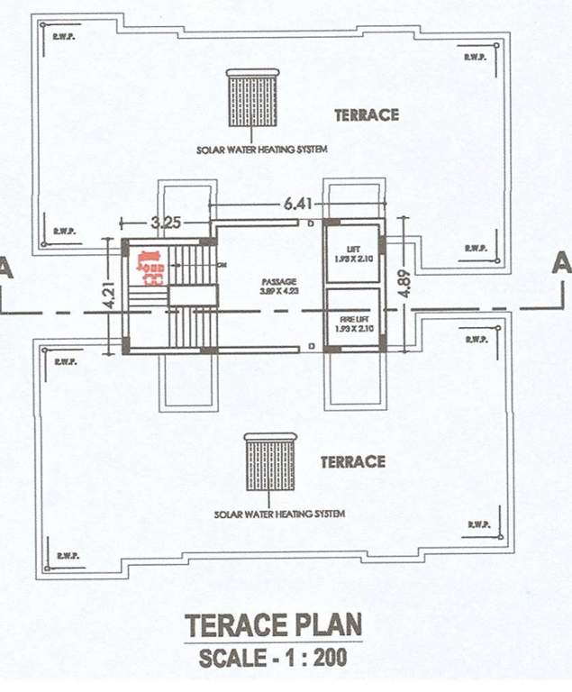  luxuria Tower A Cluster Plan for terrace Floor