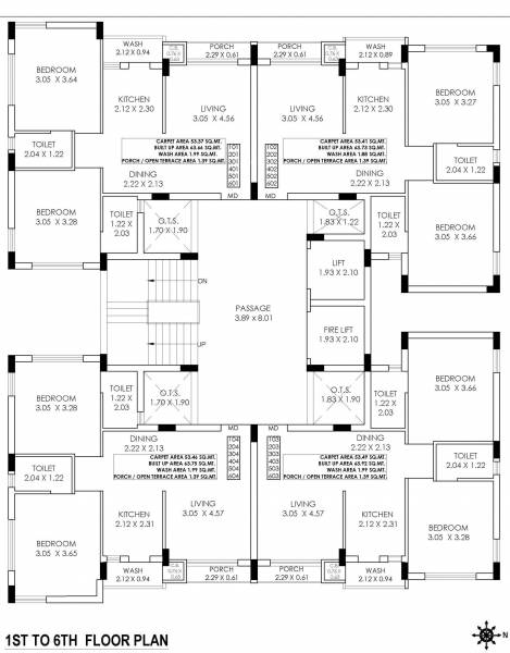  luxuria Tower A Cluster Plan from 1st to 6th Floor