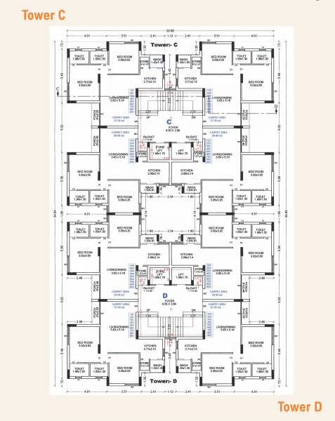 Block C Cluster Plan from 1st to 10th Floor heights Block C Cluster Plan from 1st to 10th Floor