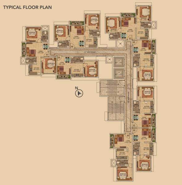 BUILDING 1 Cluster Plan from 1st to 19th Floor leela BUILDING 1 Cluster Plan from 1st to 19th Floor
