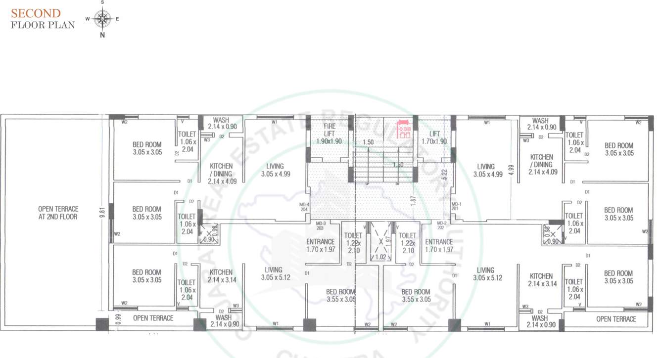  dwarika avenue Tower A Cluster Plan for 2nd Floor