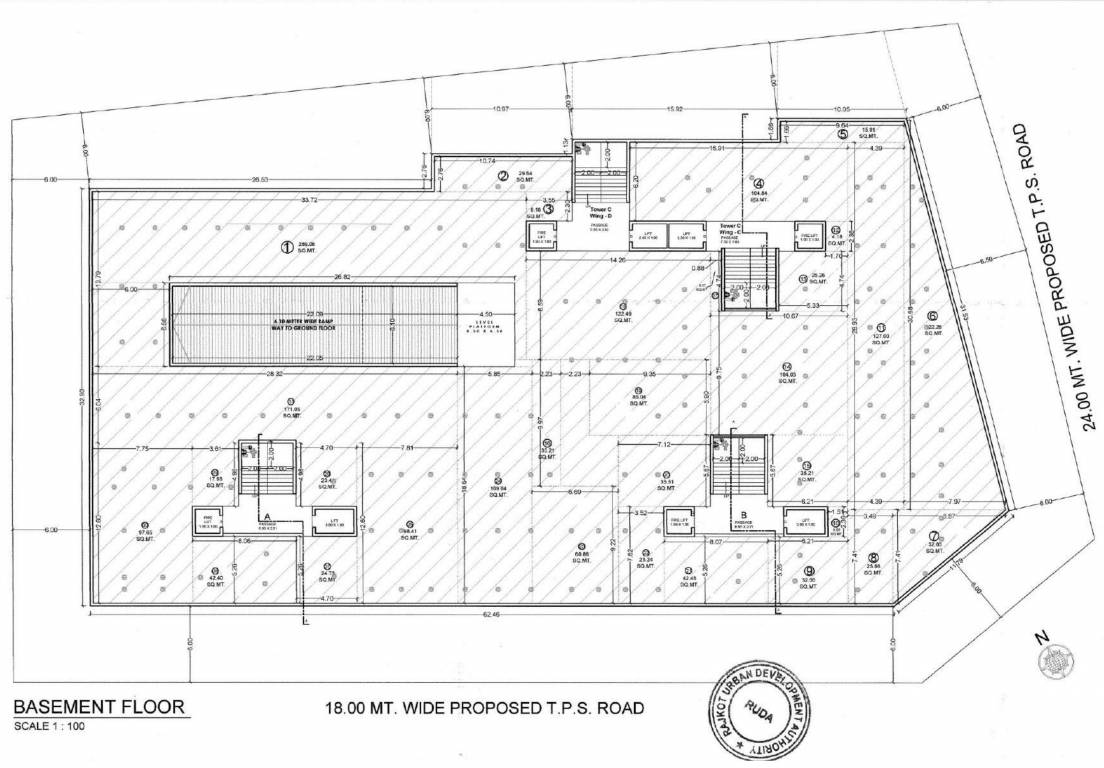  pusti hills Tower A Cluster Plan for basment Floor
