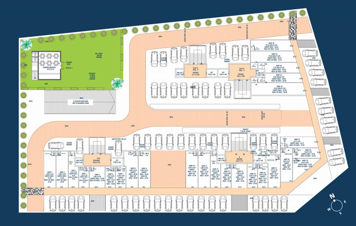 pusti hills Tower A Cluster Plan for car parking Floor