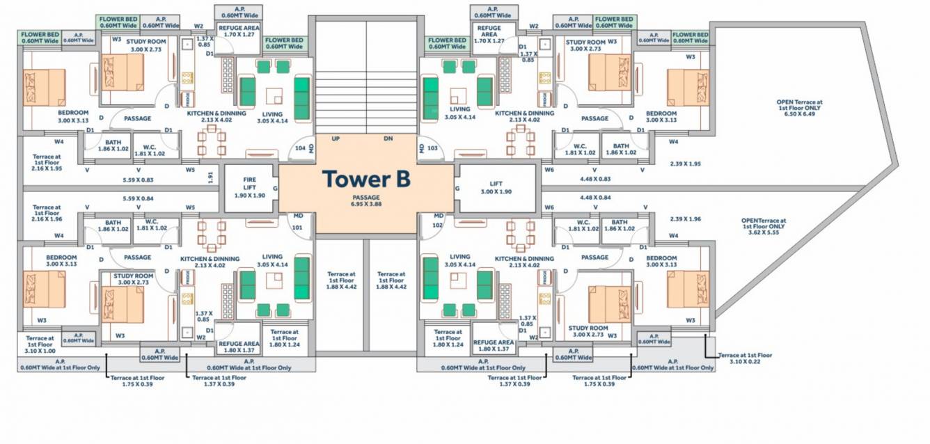  pusti hills Tower B Cluster Plan