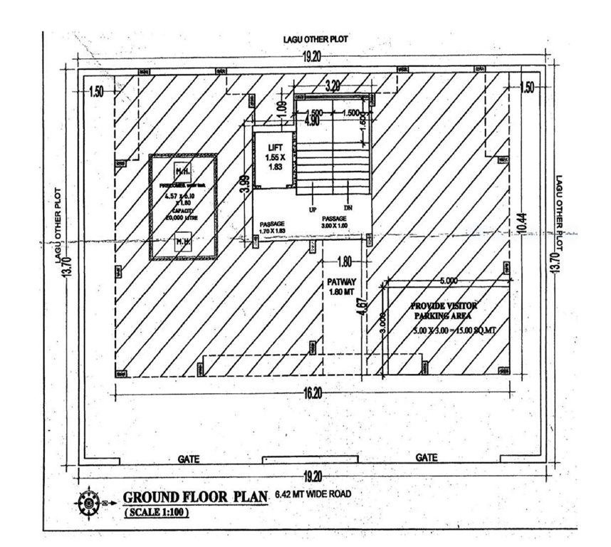 shubham palace Block A Cluster Plan for ground Floor