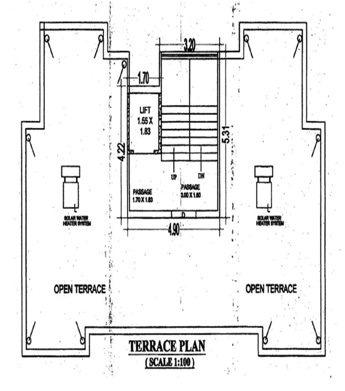 shubham palace Block A Cluster Plan for Terrace Floor