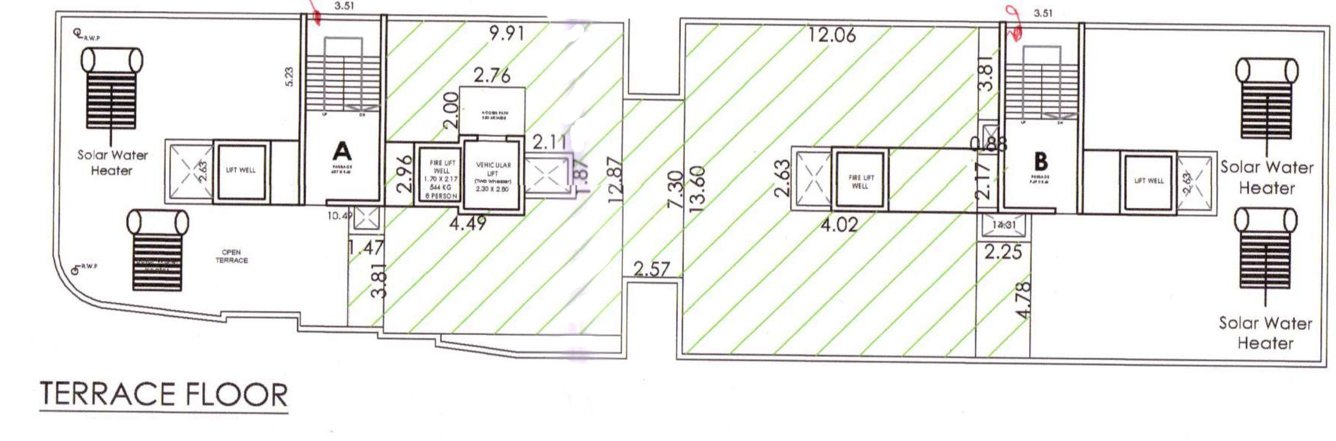  keshav heights Tower A B Cluster Plan for terrace Floor