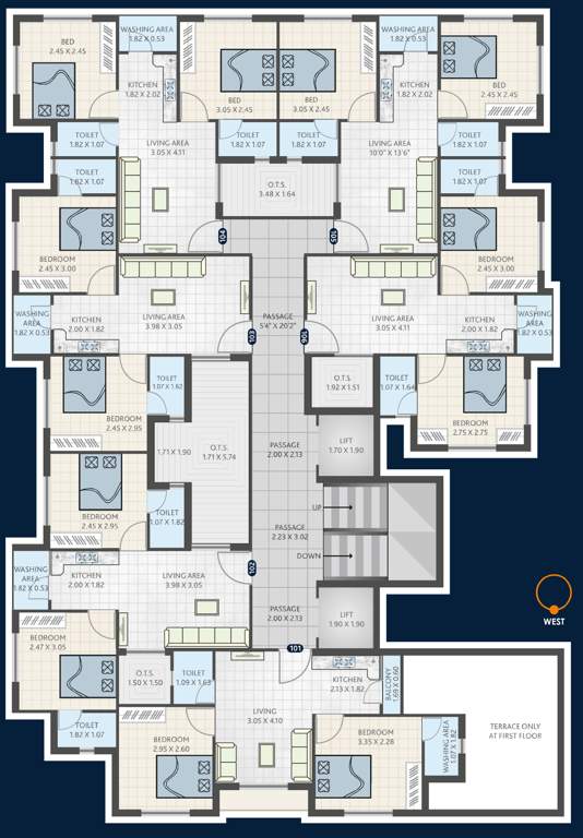  sankalp siddh heights Sankalp Siddh Heights Cluster Plan from 1st to 7th Floor