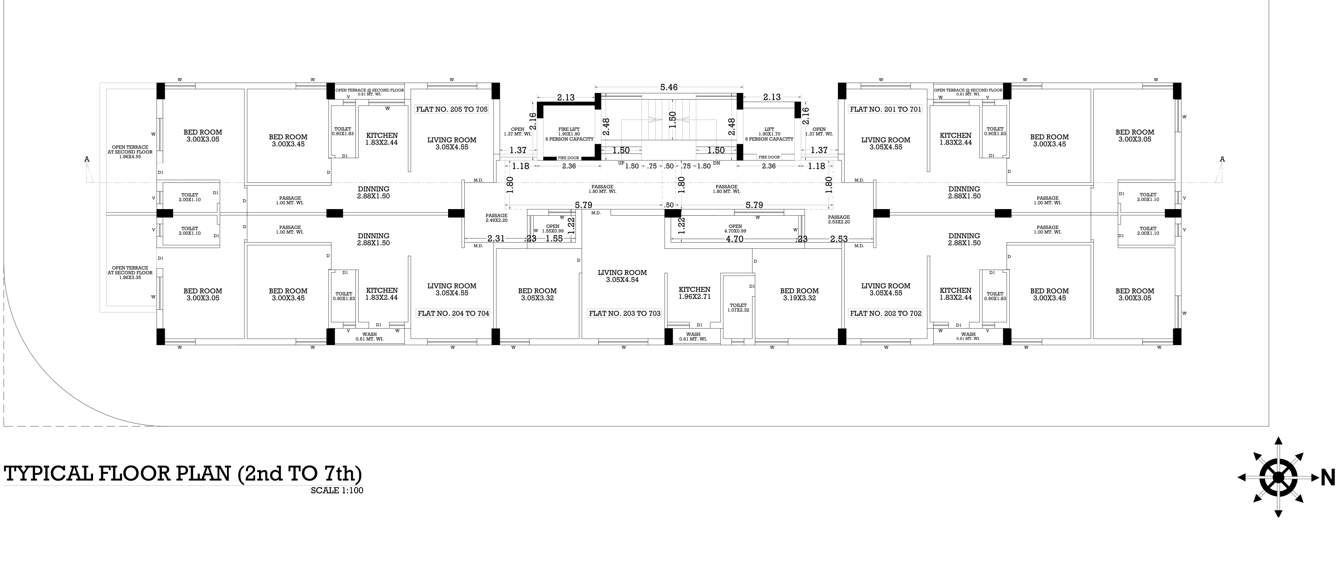 akshar avenue Akshar Avenue Cluster Plan from 2nd to 7th Floor