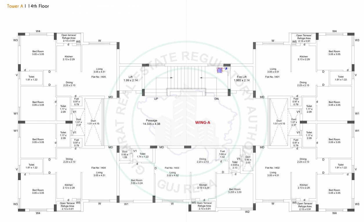 nirali heights Block A Cluster Plan for 14th Floor