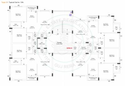 Block B Cluster Plan from 3rd to 13th Floor nirali-heights Block B Cluster Plan from 3rd to 13th Floor