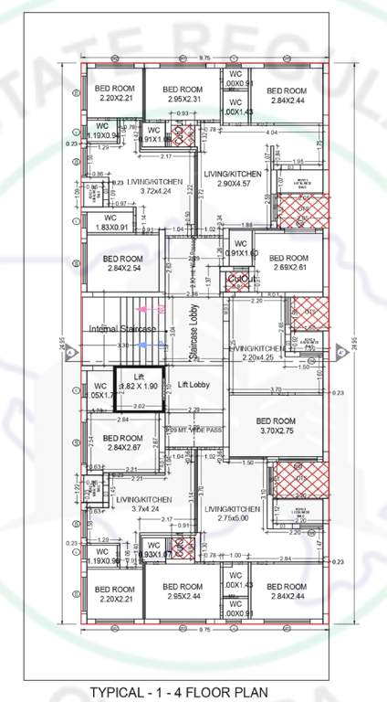  residency Residency Cluster Plan from 1st to 4th Floor