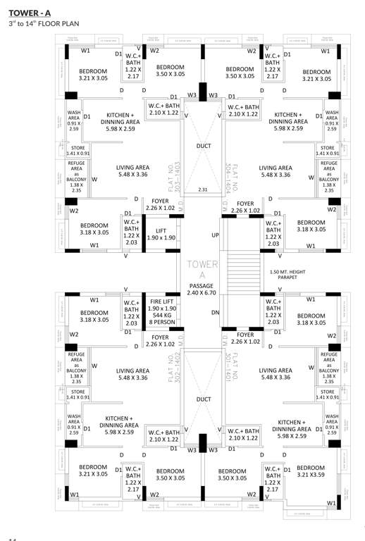  golden nest Block A Cluster Plan from 2nd to 14th Floor