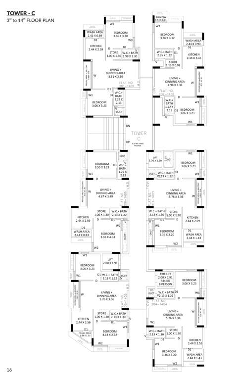  golden nest Block C Cluster Plan from 3rd to 14th Floor