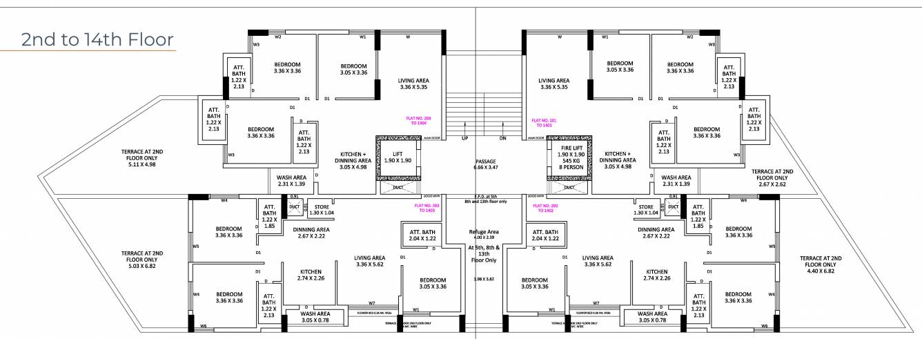  vastu nest Tower A Cluster Plan from 2nd to 14th Floor