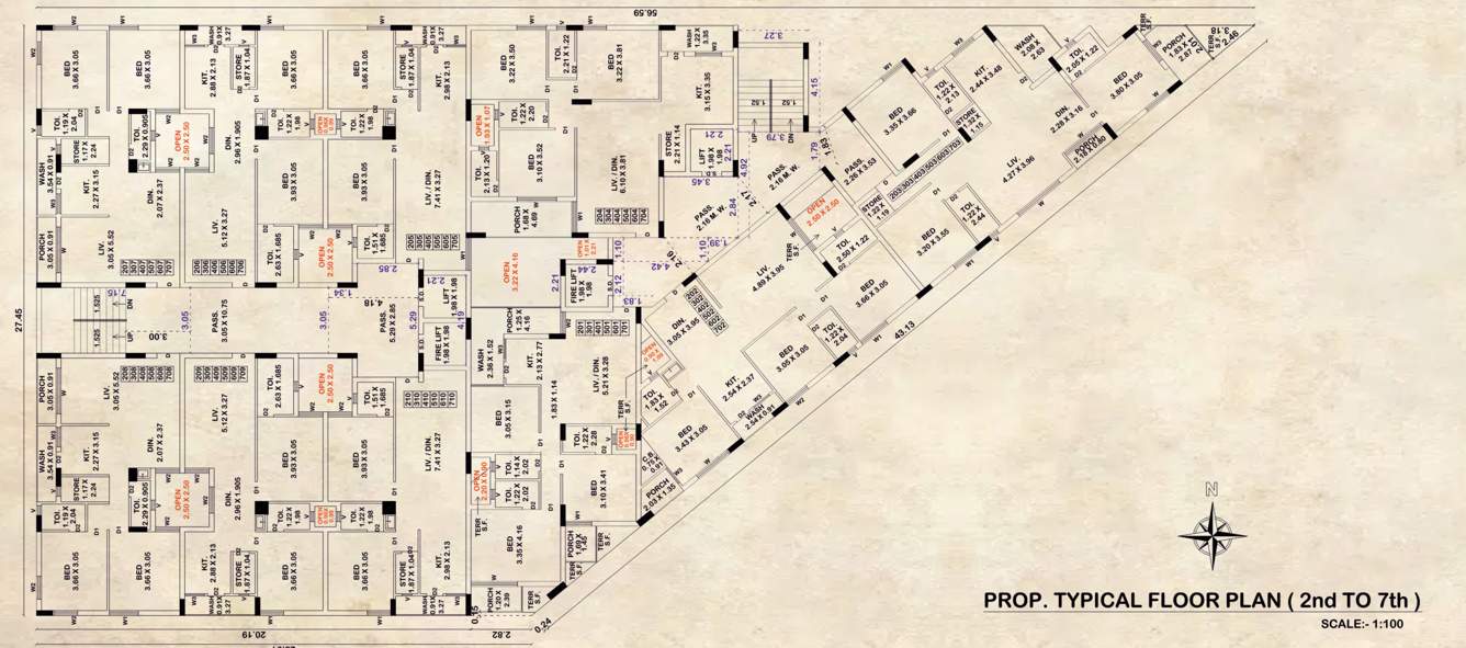 nachiketa hills Nachiketa Hills Cluster Plan from 2nd to 7th Floor