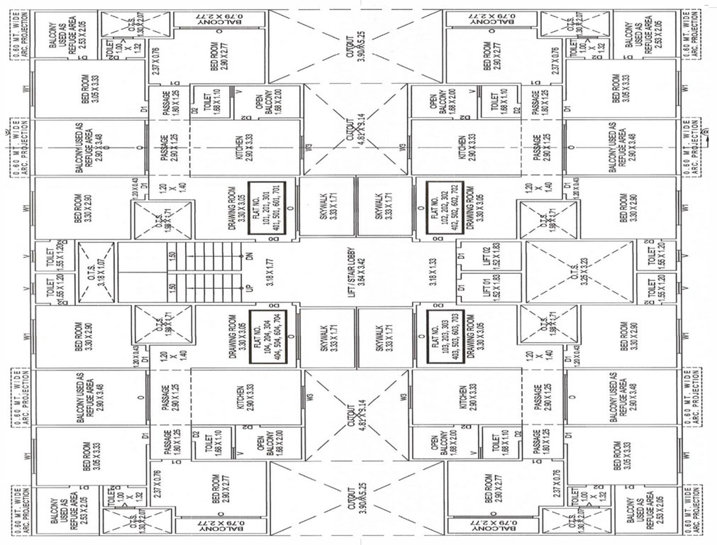 regalia Block H Cluster Plan from 1st to 8th Floor