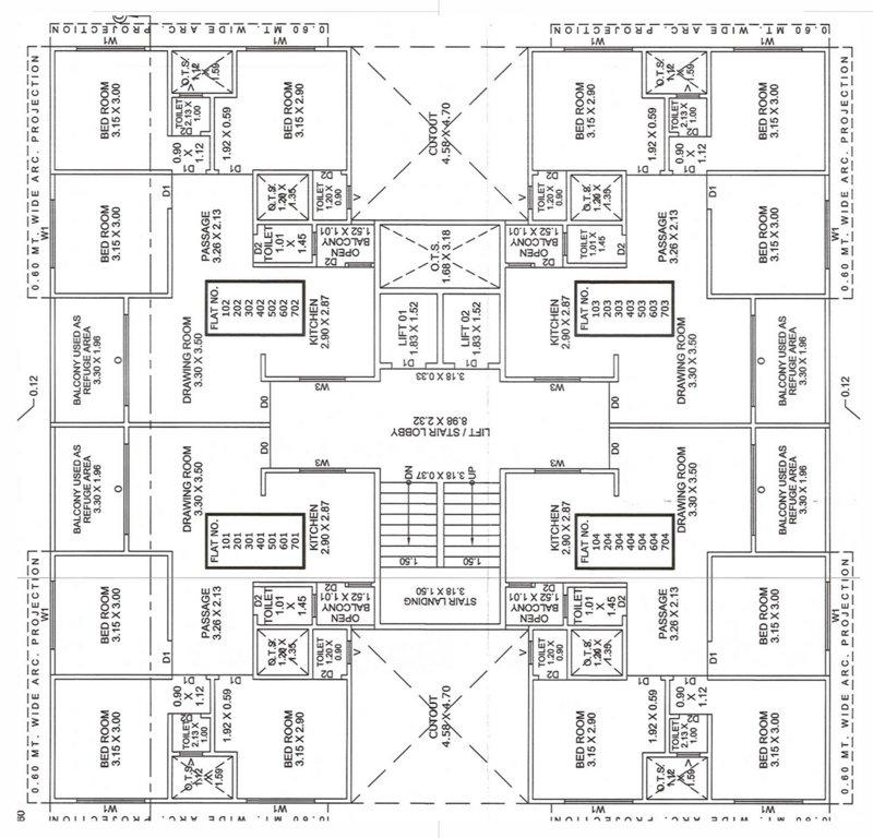 regalia Block J Cluster Plan from 1st to 8th Floor
