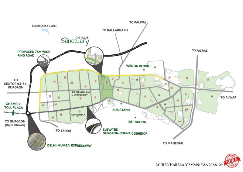  gokulam the sanctuary Location Plan