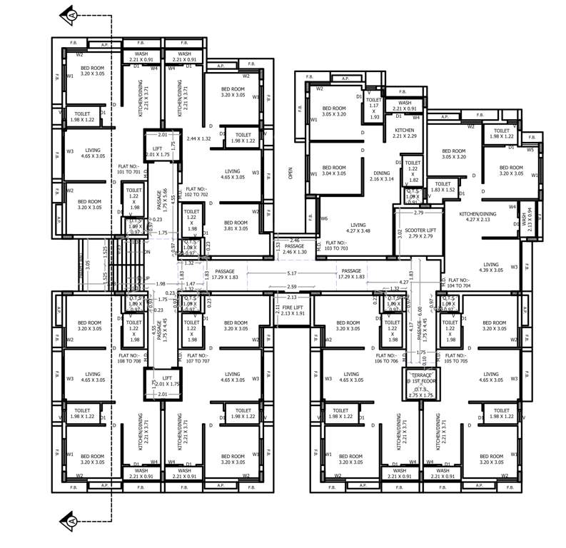  ratnam serinity Tower A Cluster Plan from 1st to 7th Floor