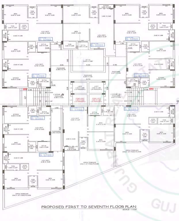  sankalp siddh vivant Tower A, B Cluster Plan from 1st to 7th Floor