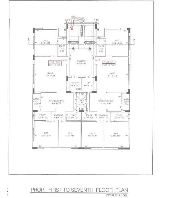  shaswat heights Shaswat Heights Cluster Plan from 1st to 7th Floor