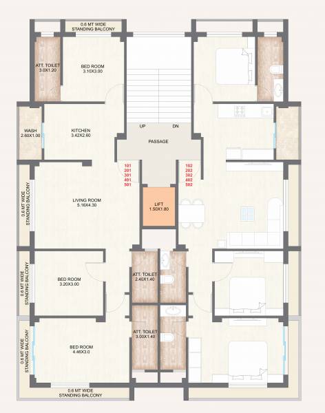 Tower A Cluster Plan from 1st to 5th Floor vihar Tower A Cluster Plan from 1st to 5th Floor