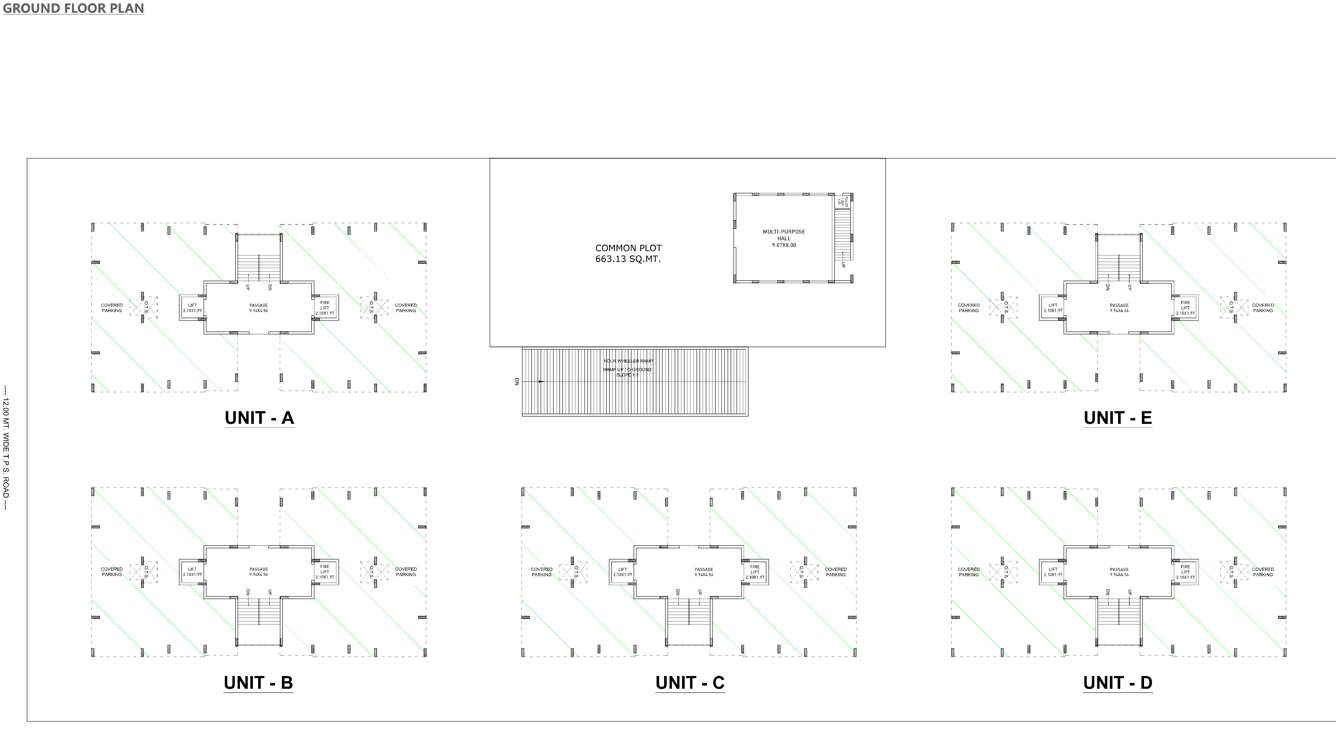  pearl avenue Tower A Cluster Plan for ground Floor A B C D E