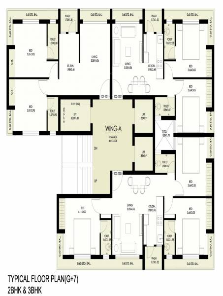 Tower A Cluster Plan from 1st to 7th Floor aangan-view Tower A Cluster Plan from 1st to 7th Floor