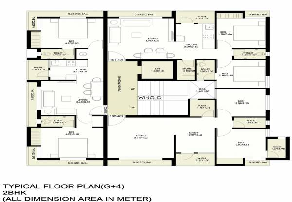 Tower D Cluster Plan from 1st to 5th Floor aangan-view Tower D Cluster Plan from 1st to 5th Floor