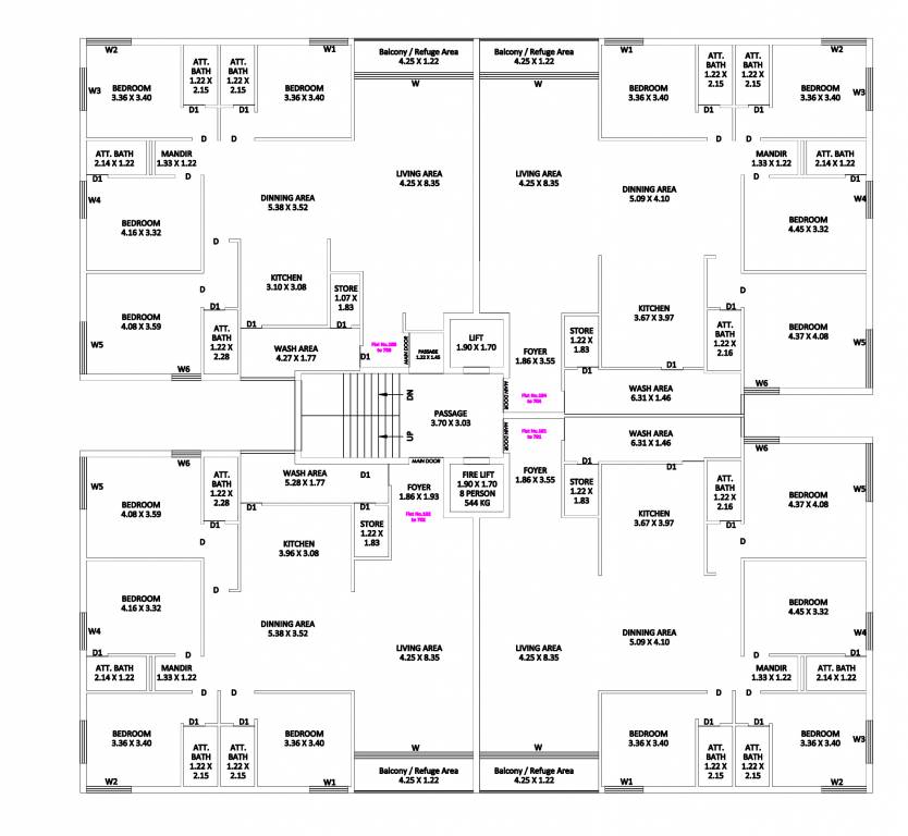 silver nest Tower A Cluster Plan from 1st to 7th Floor