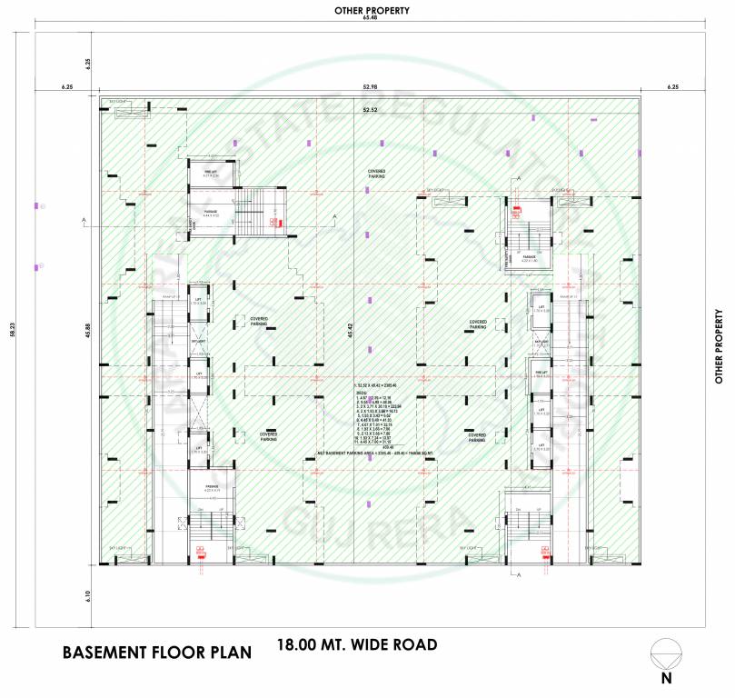 harikrushna city Tower A Cluster Plan For Basement