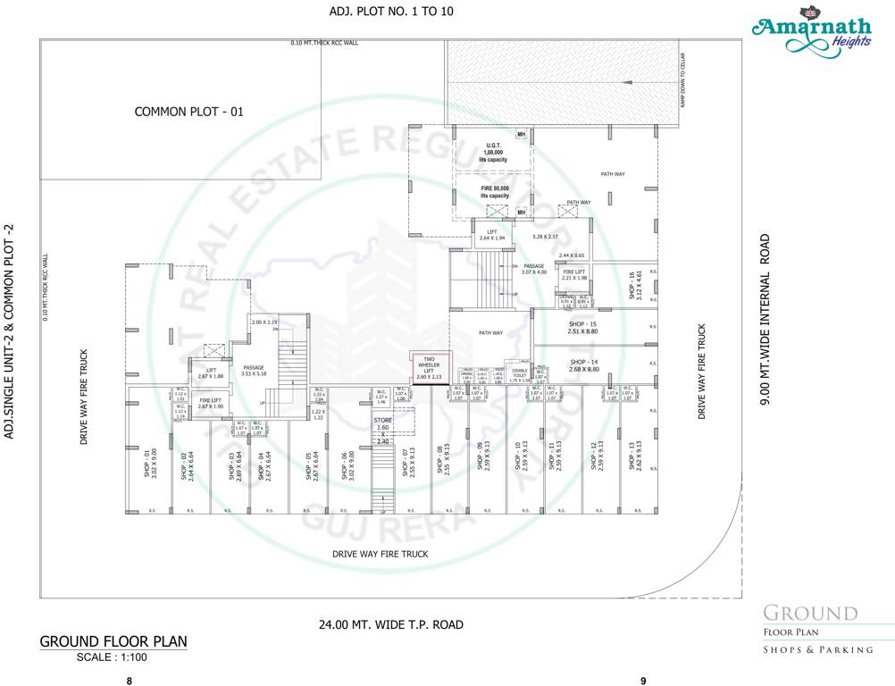 amarnath heights Tower A, B Cluster Plan for ground Floor