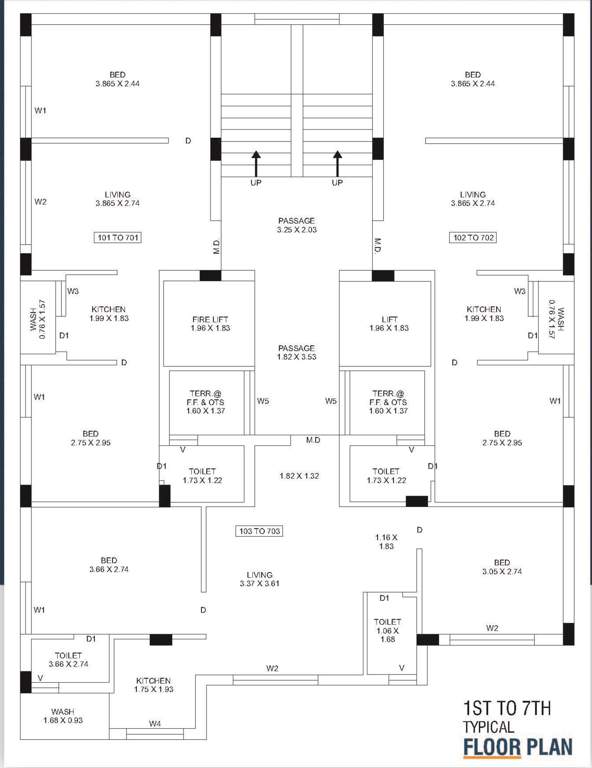 radheshyam height Radheshyam Height Cluster Plan from 1st to 7th Floor