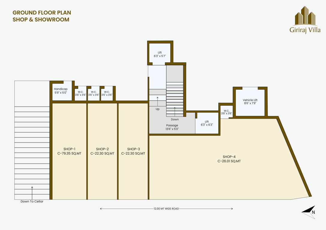 giriraj villa Block A Cluster Plan for ground Floor