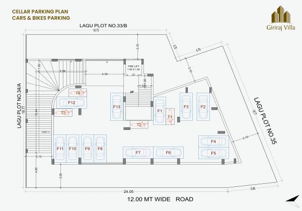Block-A Cluster Plan for Parking Floor giriraj-villa Block-A Cluster Plan for Parking Floor