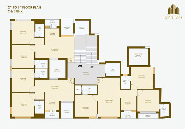 Block-A Cluster Plan from 2nd to 7th Floor giriraj-villa Block-A Cluster Plan from 2nd to 7th Floor