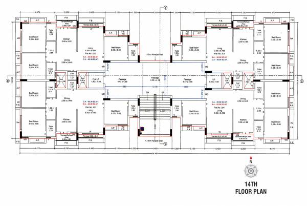  kunj-height A Cluster Plan for 14th Floor