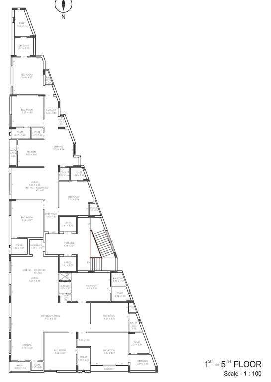  green meadows Tower A Cluster Plan from 1st to 5th Floor